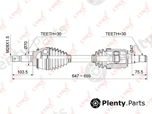 LYNXauto CD-1023 — Drive Shaft
