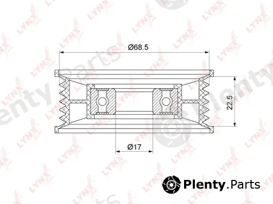 LYNXauto PB-7219 — Deflection/Guide Pulley, V-ribbed belt
