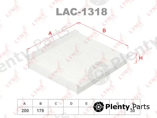 LYNXauto LAC-1318 — Filter, cabin air