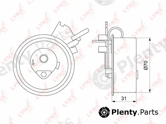 LYNXauto PB-1187 — Tensioner Pulley, timing belt