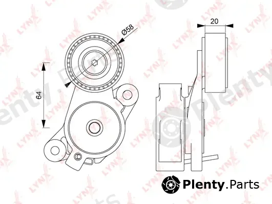 LYNXauto PT-3239 — Belt Tensioner, V-ribbed belt