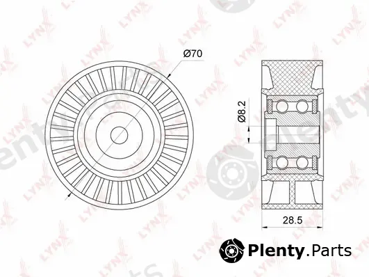 LYNXauto PB-7153 — Deflection/Guide Pulley, V-ribbed belt