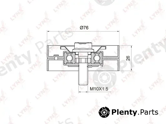 LYNXauto PB-7028 — Deflection/Guide Pulley, V-ribbed belt