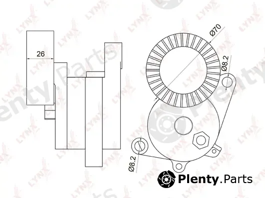 LYNXauto PT-3007 — Belt Tensioner, V-ribbed belt