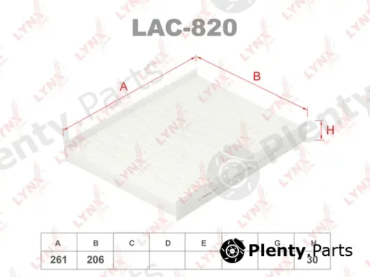 LYNXauto LAC-820 — Filter, cabin air