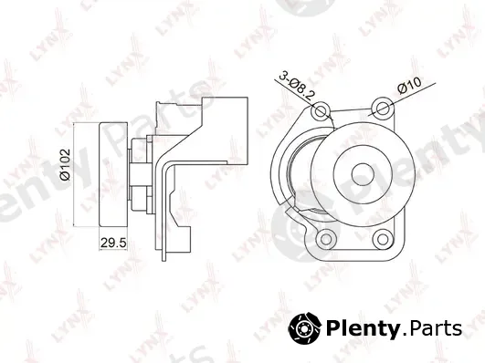 LYNXauto PT-3047 — Belt Tensioner, V-ribbed belt