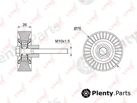LYNXauto PB-7125 — Deflection/Guide Pulley, V-ribbed belt