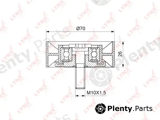 LYNXauto PB-7124 — Deflection/Guide Pulley, V-ribbed belt