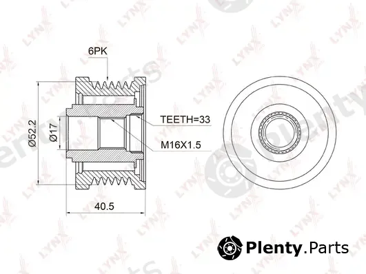 LYNXauto PA-1008 — Alternator Freewheel Clutch