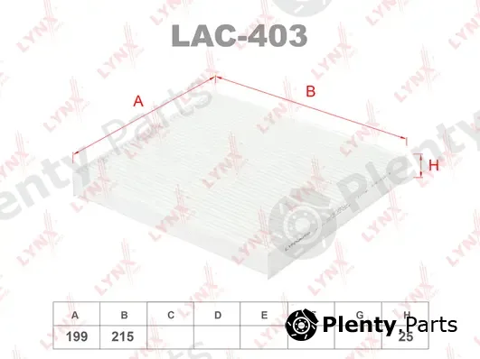 LYNXauto LAC-403 — Filter, cabin air
