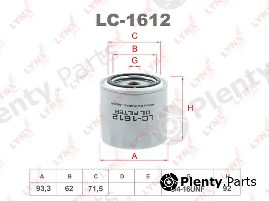 LYNXauto LC-1612 — Oil Filter