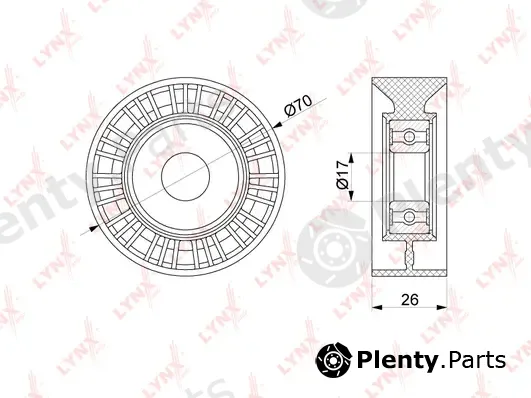 LYNXauto PB-5193 — Tensioner Pulley, V-ribbed belt