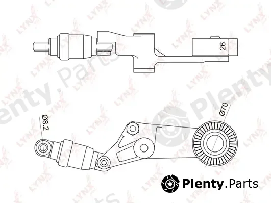 LYNXauto PT-3044 — Belt Tensioner, V-ribbed belt