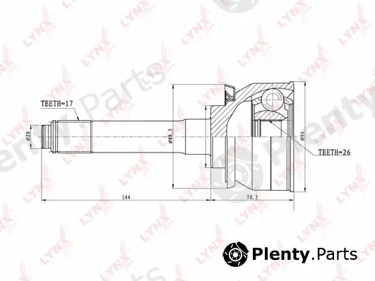 LYNXauto CO-3800 — Joint Kit, drive shaft