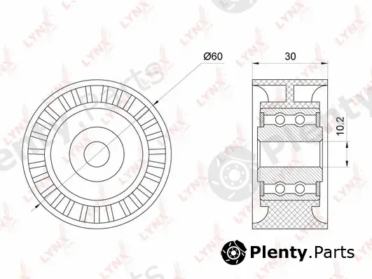 LYNXauto PB-3108 — Deflection/Guide Pulley, timing belt