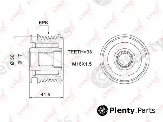 LYNXauto PA-1001 — Alternator Freewheel Clutch