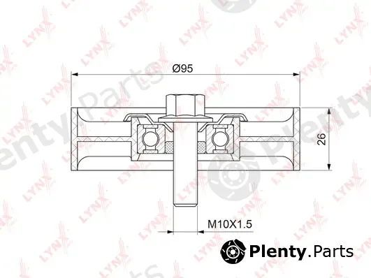 LYNXauto PB-7217 — Deflection/Guide Pulley, V-ribbed belt