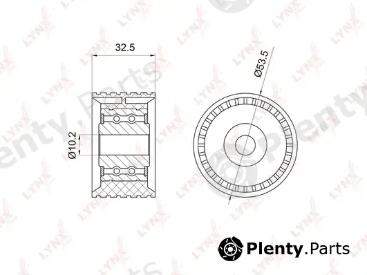LYNXauto PB-3028 — Deflection/Guide Pulley, timing belt