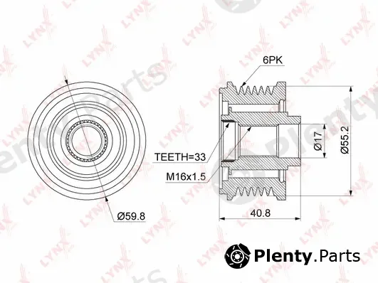 LYNXauto PA-1073 — Alternator Freewheel Clutch