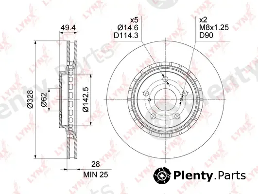 LYNXauto BN-1639 — Brake Disc