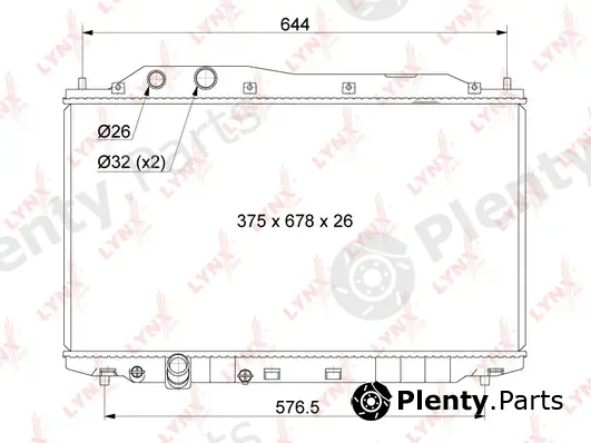 LYNXauto RB-1044 — Radiator, engine cooling
