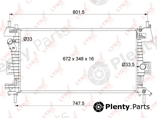LYNXauto RB-1035 — Radiator, engine cooling