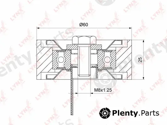LYNXauto PB-7232 — Deflection/Guide Pulley, V-ribbed belt
