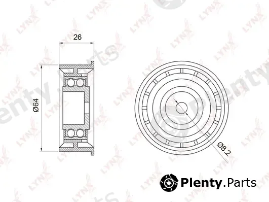 LYNXauto PB-3022 — Deflection/Guide Pulley, timing belt