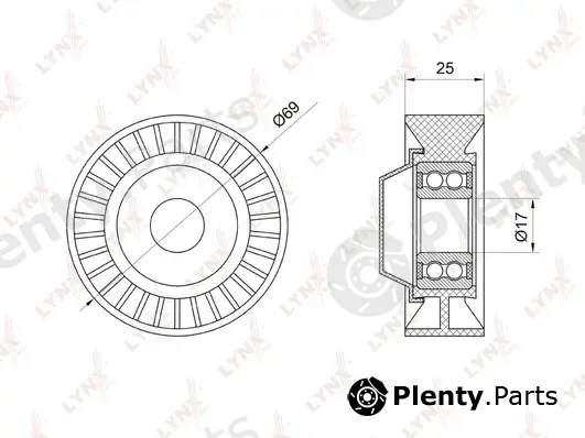 LYNXauto PB-5007 — Tensioner Pulley, V-ribbed belt