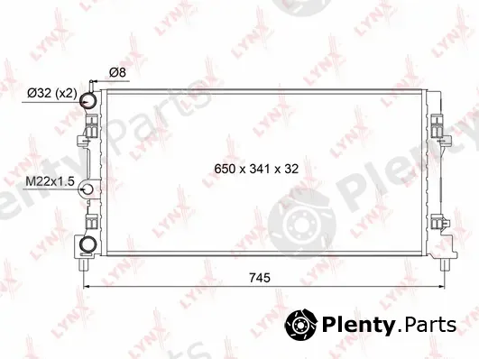 LYNXauto RM-1114 — Radiator, engine cooling