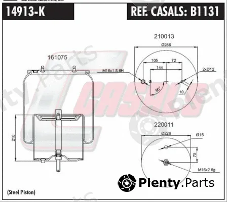 Casals B1131 — Bellow, air suspension