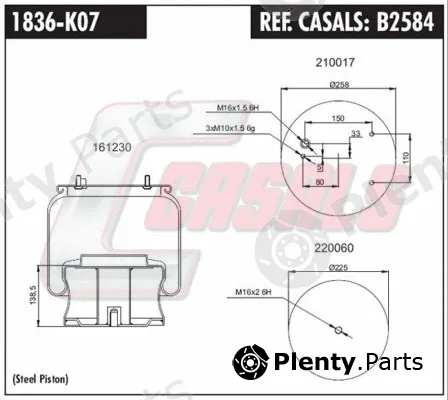 Casals B2584 — Bellow, air suspension