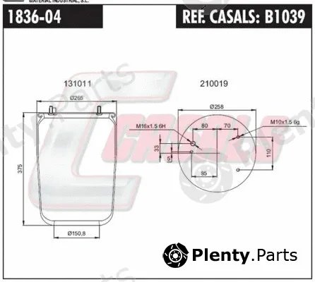 Casals B1039 — Bellow, air suspension