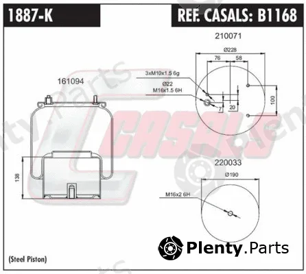 Casals B1168 — Bellow, air suspension