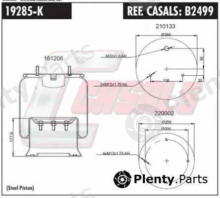 Casals B2499 — Bellow, air suspension