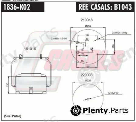 Casals B1043 — Bellow, air suspension