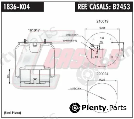 Casals B2453 — Bellow, air suspension