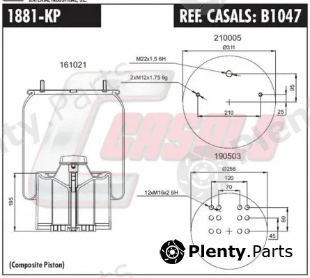 Casals B1047 — Bellow, air suspension