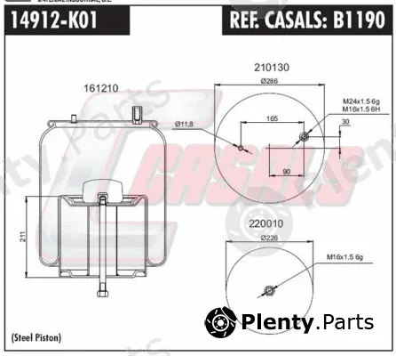 Casals B1190 — Bellow, air suspension