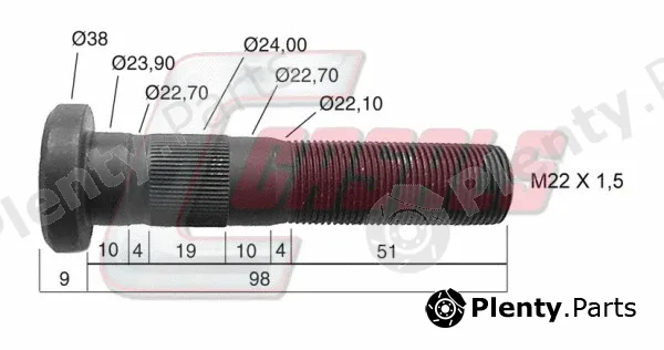 Casals 21101 — Wheel Stud
