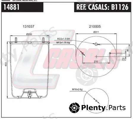 Casals B1126 — Bellow, air suspension