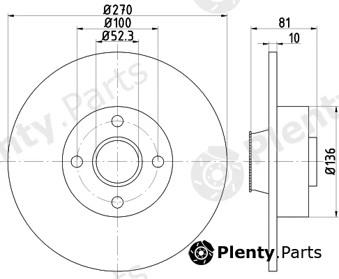 Hella Pagid 8DD355123-271 — Brake Disc PRO