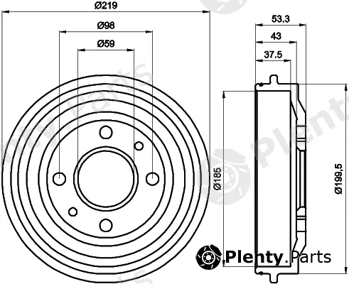 Hella Pagid 8DT355301-961 — Brake Drum