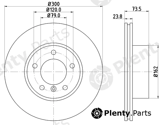 Hella Pagid 8DD355111-921 — Brake Disc PRO