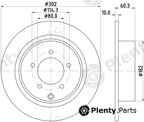 Hella Pagid 8DD355115-492 — Brake Disc PRO HC
