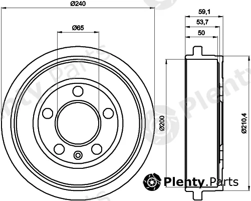 Hella Pagid 8DT355300-371 — Brake Drum