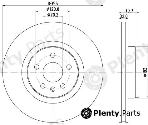 Hella Pagid 8DD355132-931 — Brake Disc PRO HC