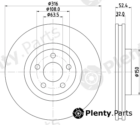 Hella Pagid 8DD355126-701 — Brake Disc PRO