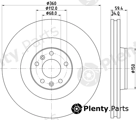Hella Pagid 8DD355122-632 — Brake Disc PRO HC
