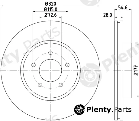 Hella Pagid 8DD355117-801 — Brake Disc PRO